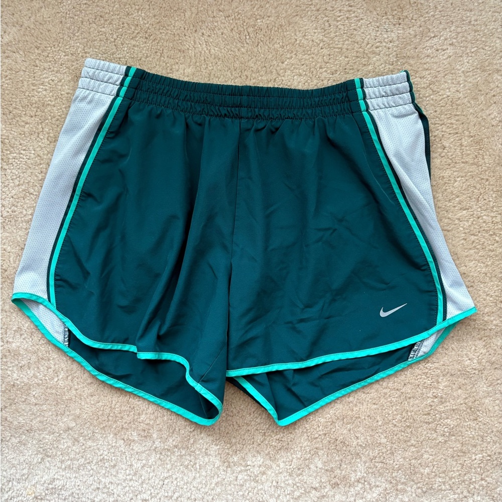 Nike Green and Gray Athletic Shorts Lightweight Elastic Waist